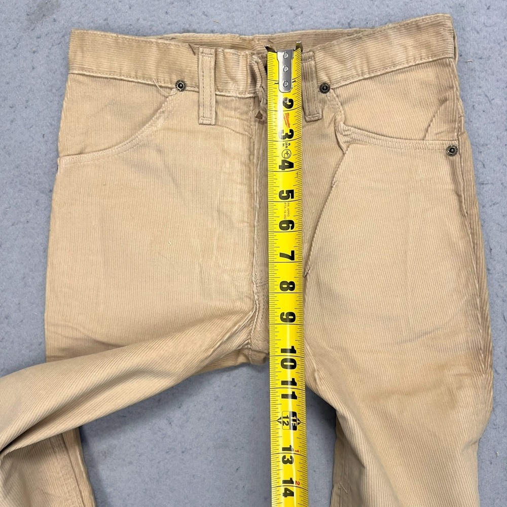 Vintage 70s Wrangler Corduroy Pants Boot Flare Made in USA Womens 27 M x 32L Tan - Picture 7 of 10